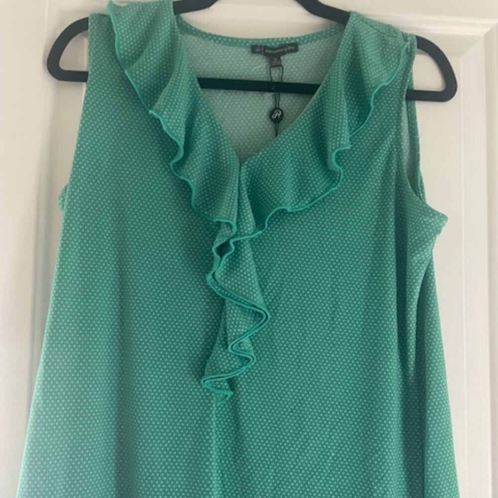 Sleeveless Light Green Ruffle Blouse